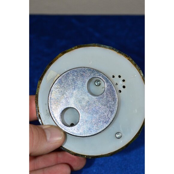 Vintage Clear Glass Hummingbird Mirrored Music Rotating Box Green Leaves READ - Picture 3 of 13